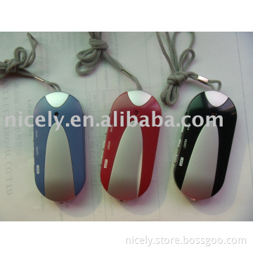 FM mini  radio with earphone and light